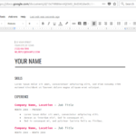 Resume Templates Google Docs Download