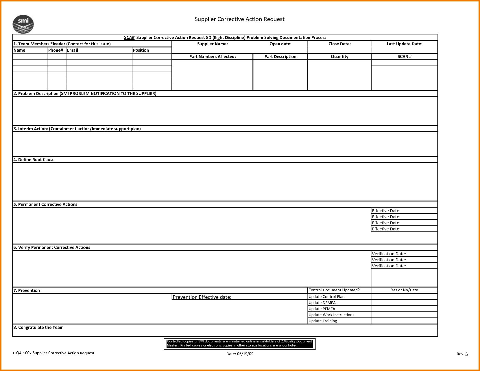 8d Report Template Excel Download