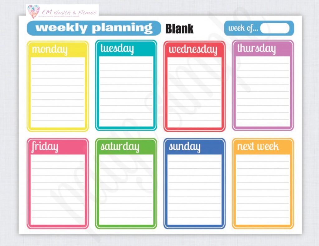 Blank Workout Schedule Template (1) TEMPLATES EXAMPLE TEMPLATES EXAMPLE