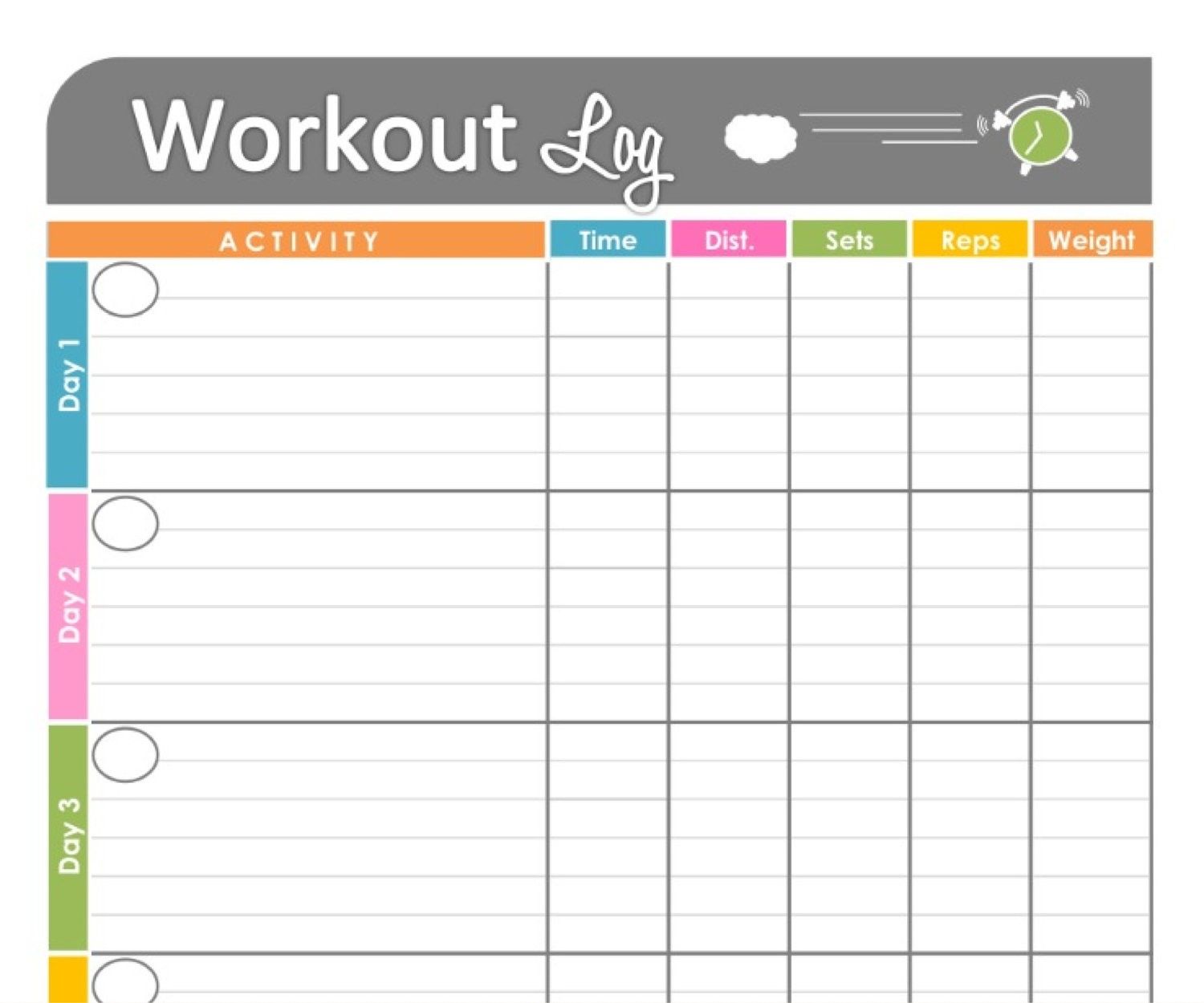 Blank Workout Schedule Template