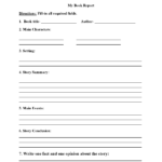 Book Report Template 9th Grade