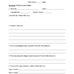 Book Report Template 9th Grade Pdf