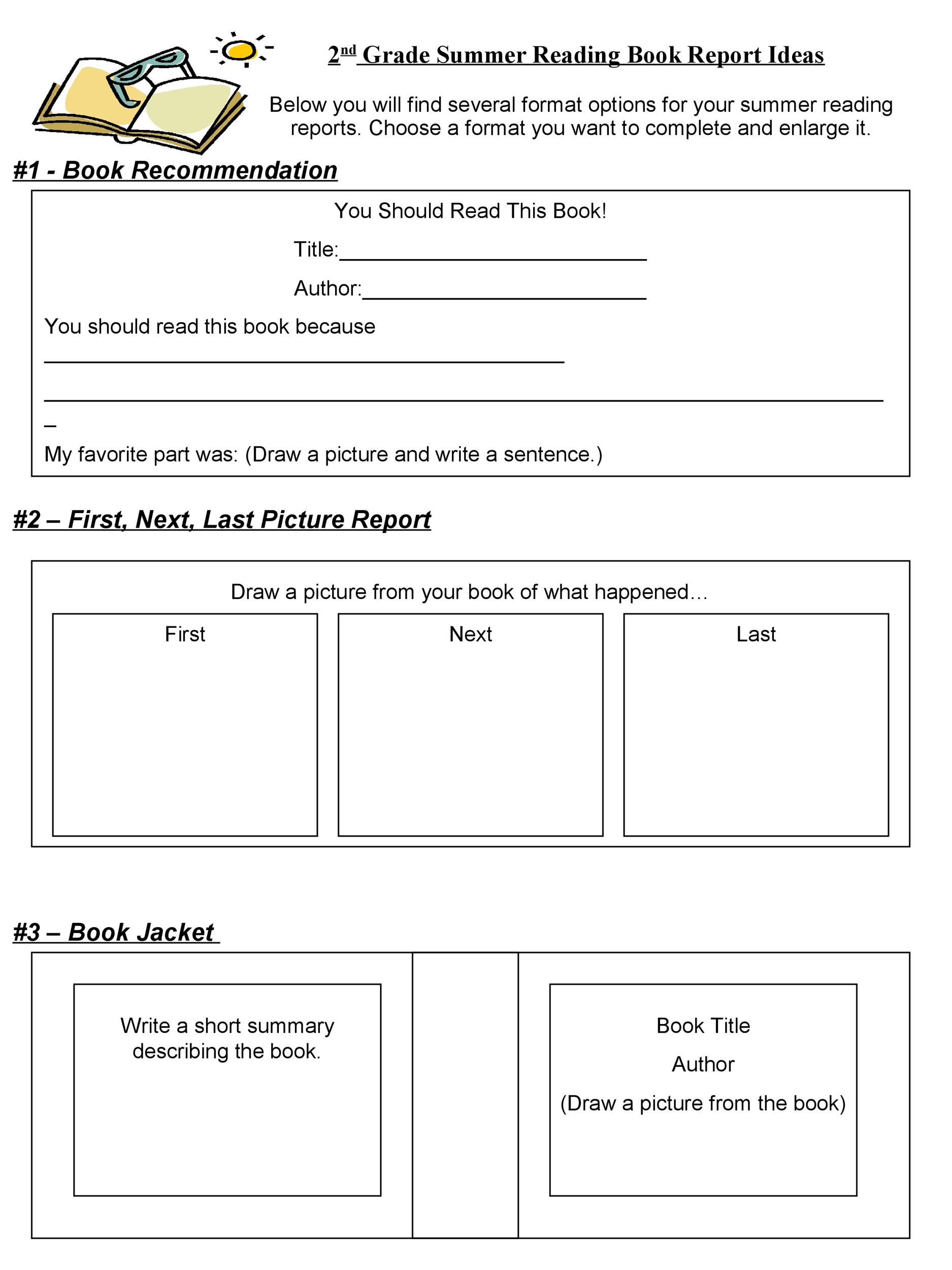 Book Report Template 9th Grade Pdf