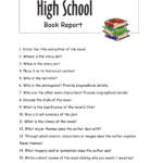 Book Report Template For 9th Graders