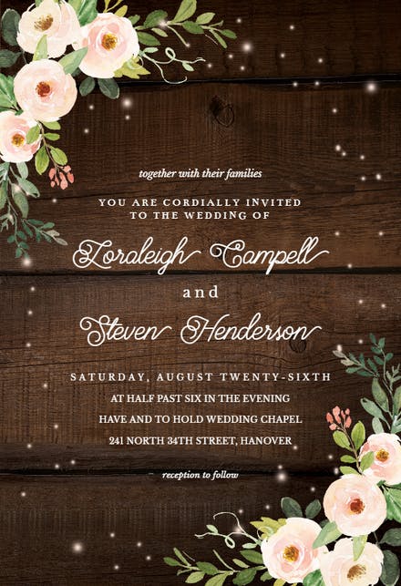 E Wedding Card Templates Free