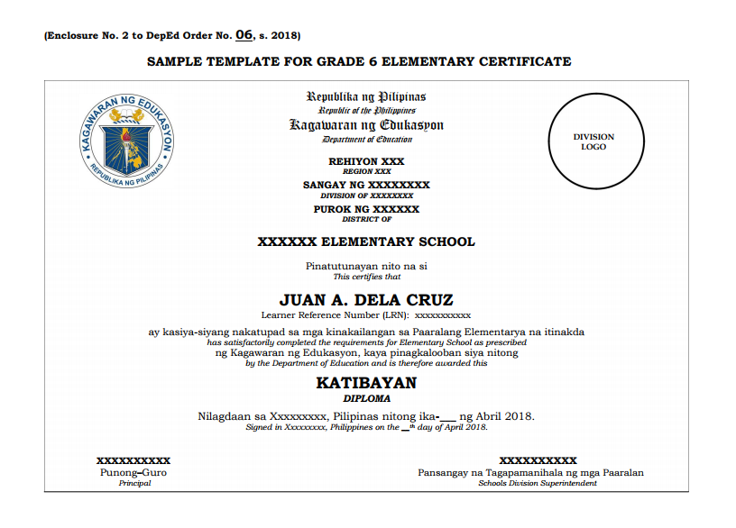 Grade 6 Graduation Certificate Templates