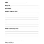 Grade 9 Book Report Template