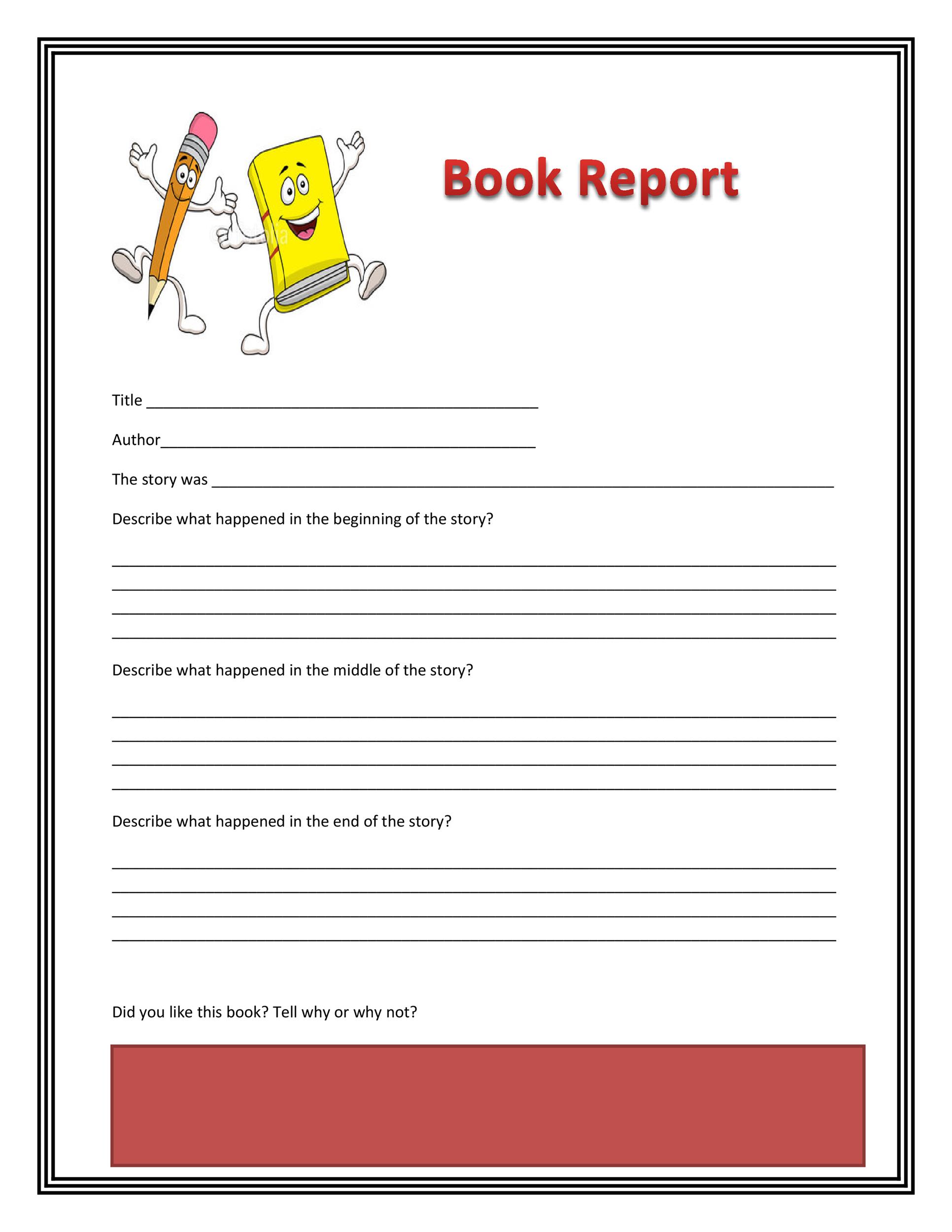 Grade 9 Book Report Template