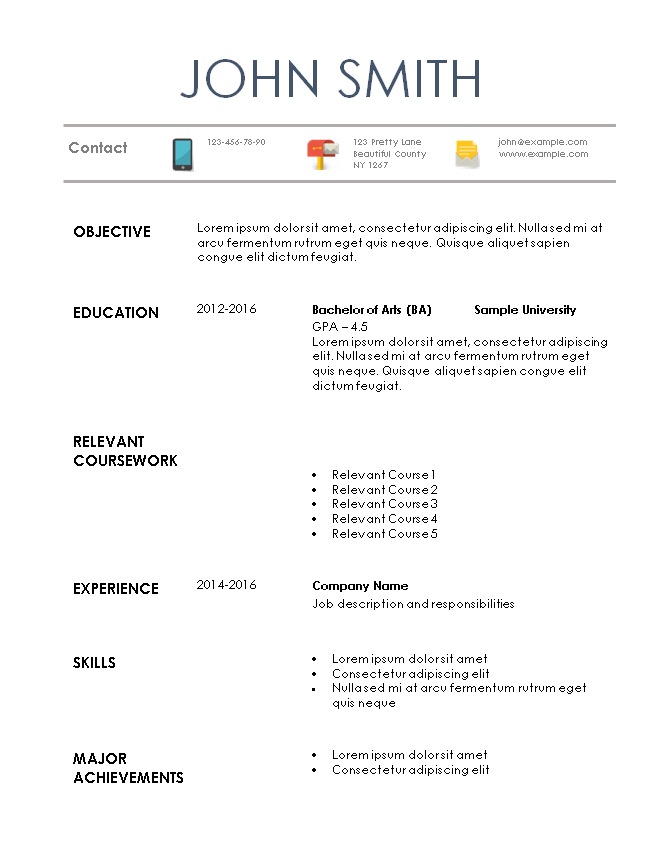 Resume Template Internship