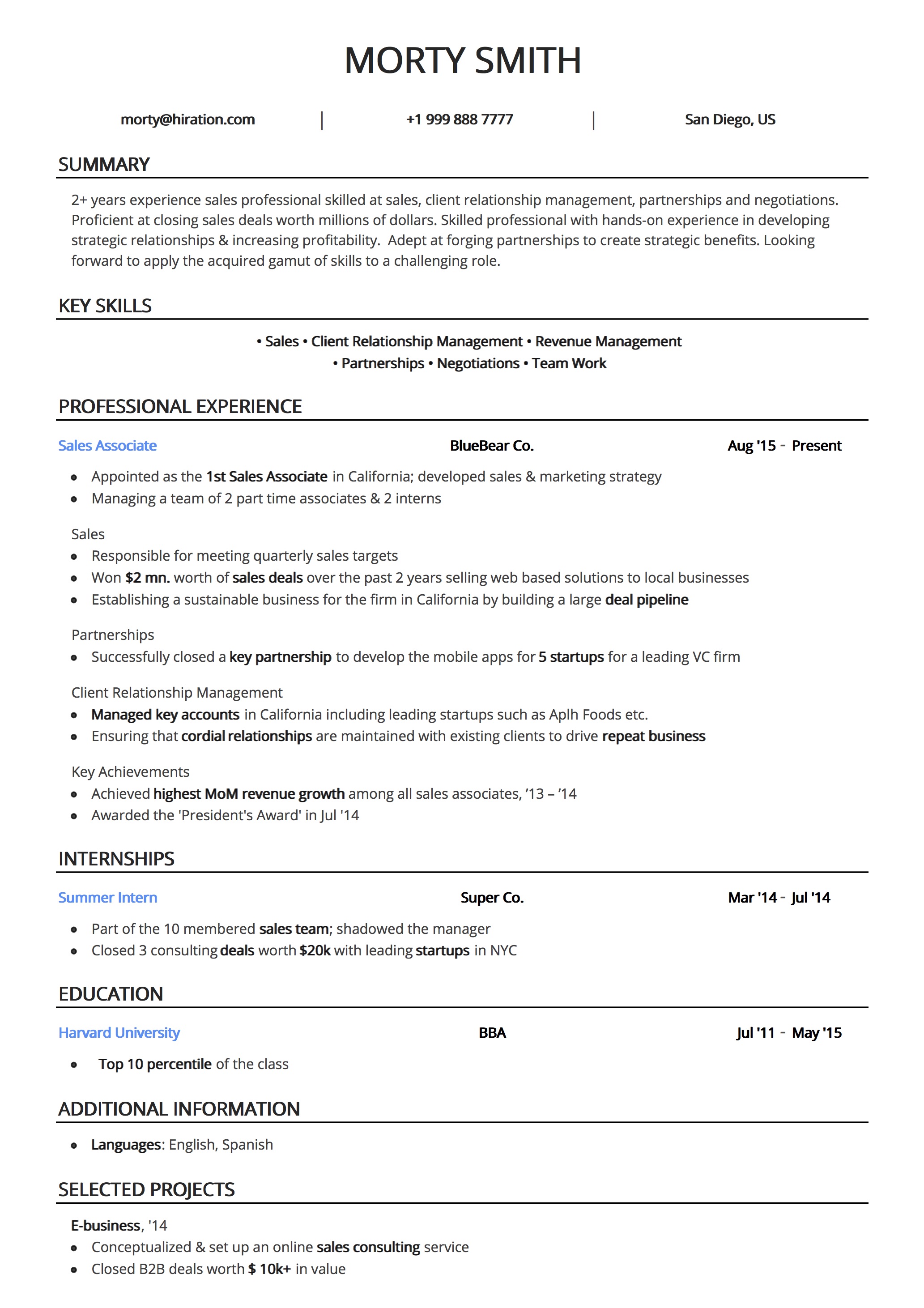 Resume Templates Easy