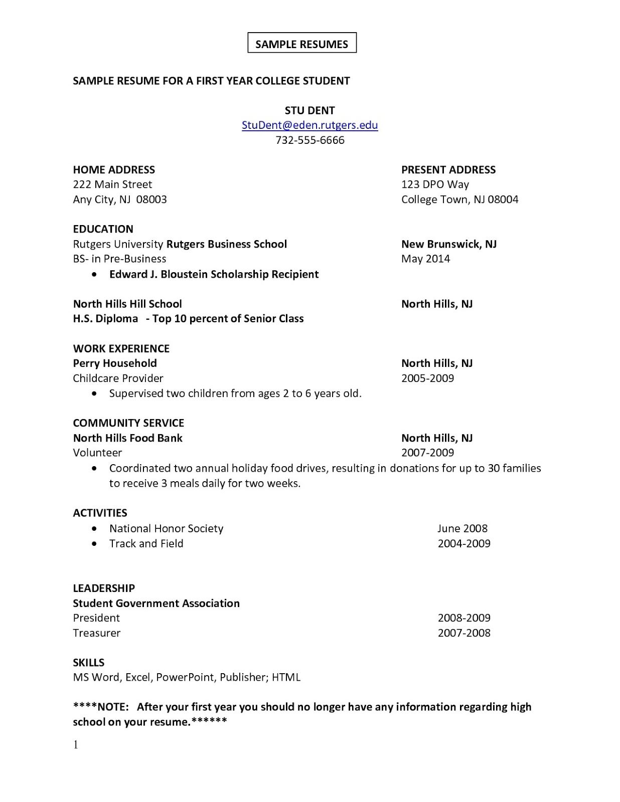 Resume Templates First Job