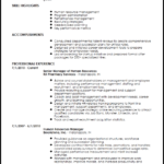 Resume Templates Human Resources