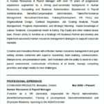 Resume Templates Human Resources