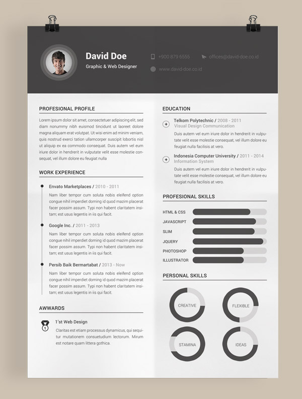 Resume Templates Illustrator