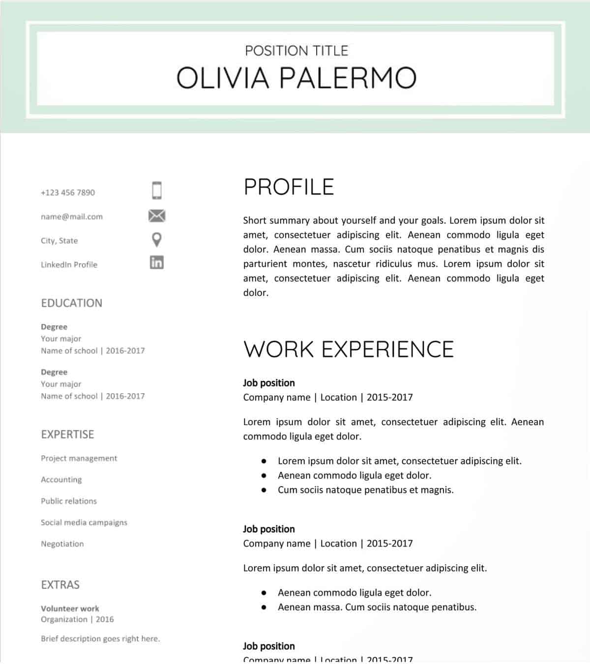 Resume Templates In Google Docs