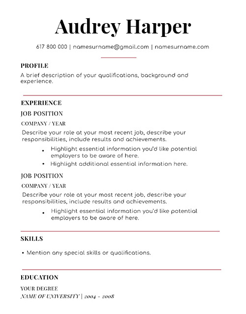 Resume Templates Indeed