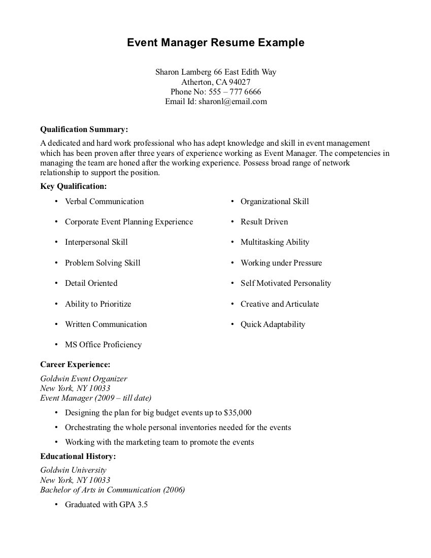 Resume Templates No Job Experience