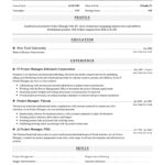 Resume Templates Project Manager