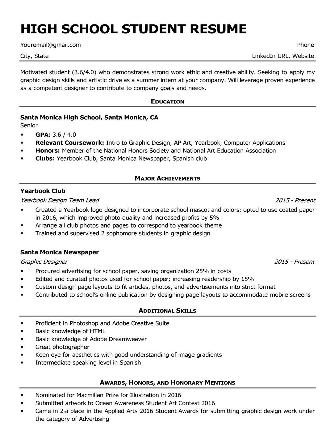 Resume Templates Samples