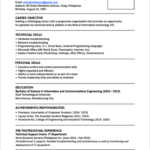 Resume Templates Science