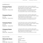 Resume Templates Simple Free