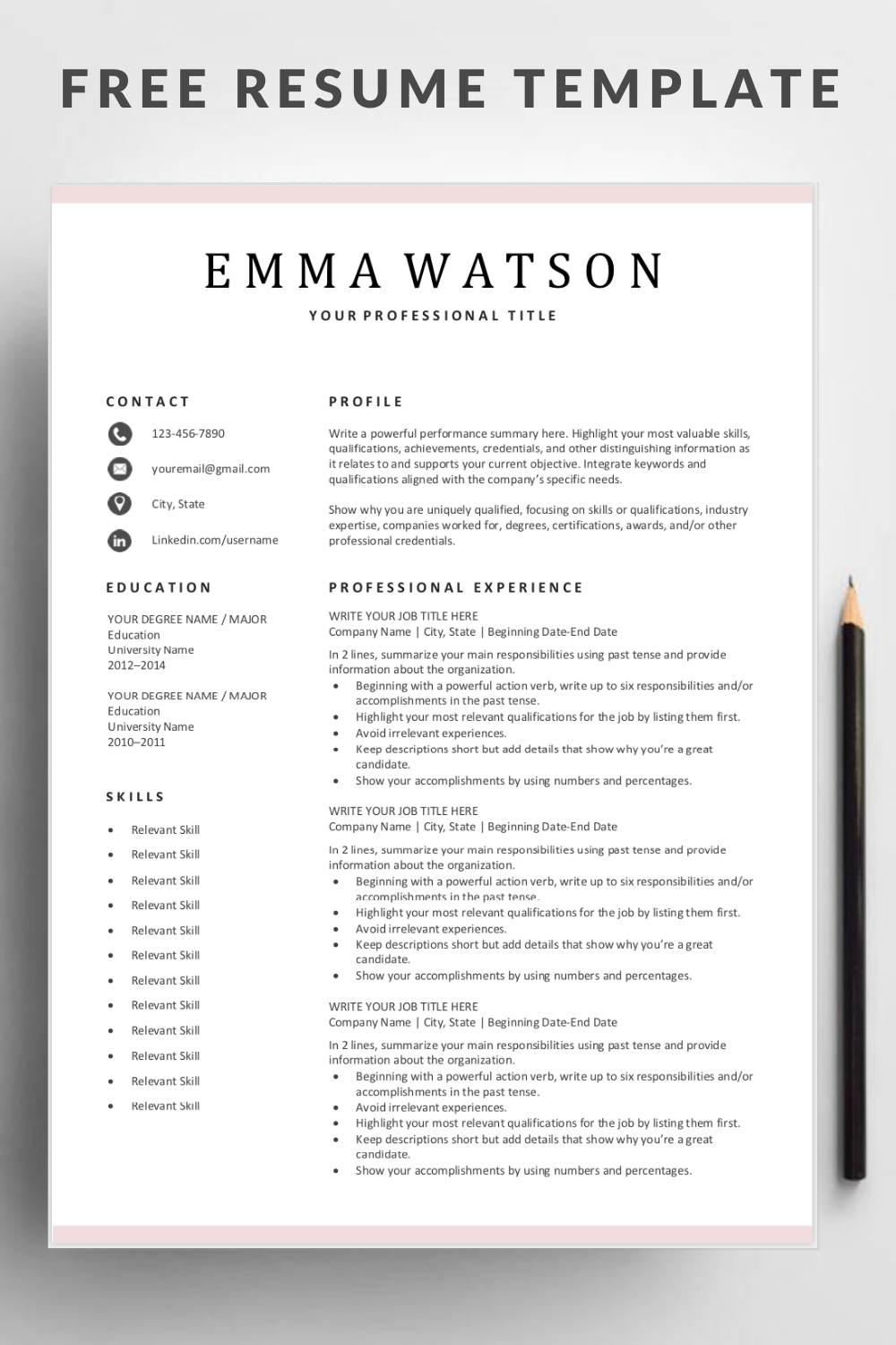 Resume Templates Simple Free