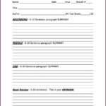 Biography Book Report Template 6th Grade