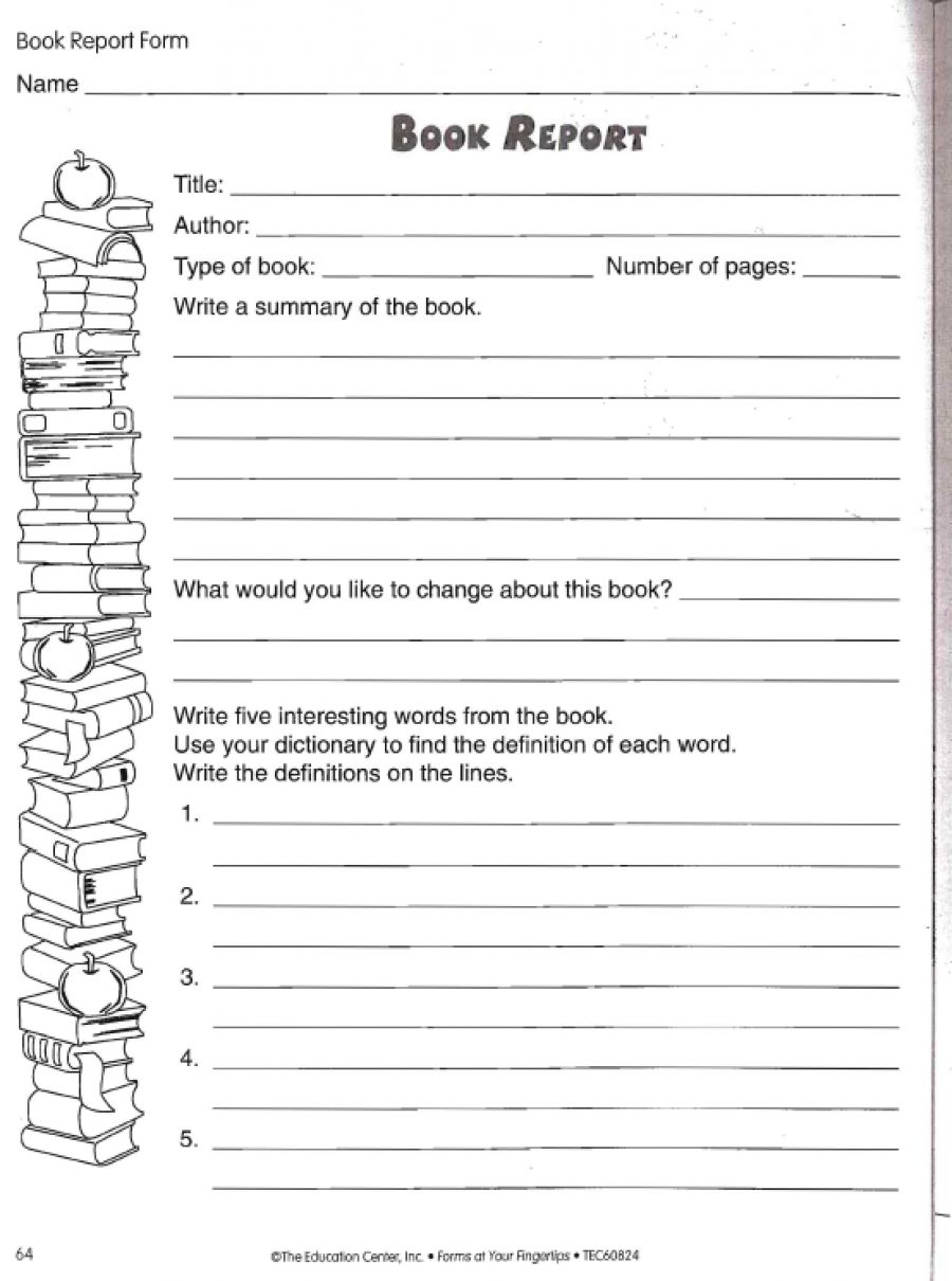 Biography Book Report Template 6th Grade