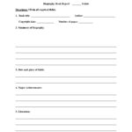 Biography Book Report Template 6th Grade