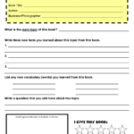 Book Report Template 6th Class