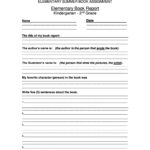 Book Report Template 6th Grade Printable