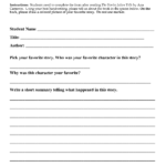 Book Report Template 7th Grade