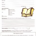 Book Report Template Grade 7