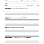 Book Report Template for 7th Graders