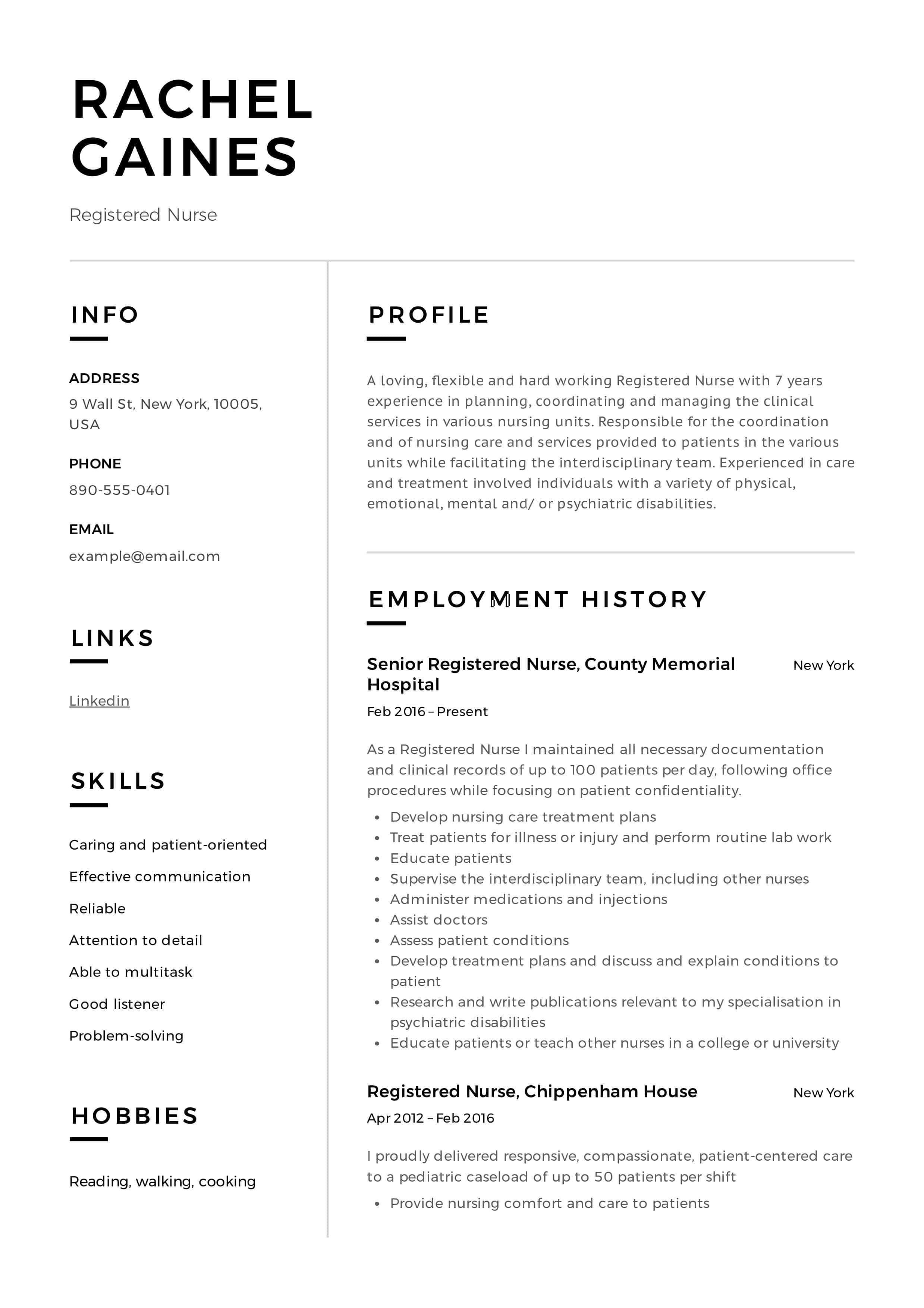 Experienced Rn Resume Templates