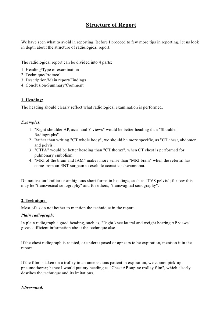 Knee X Ray Report Template