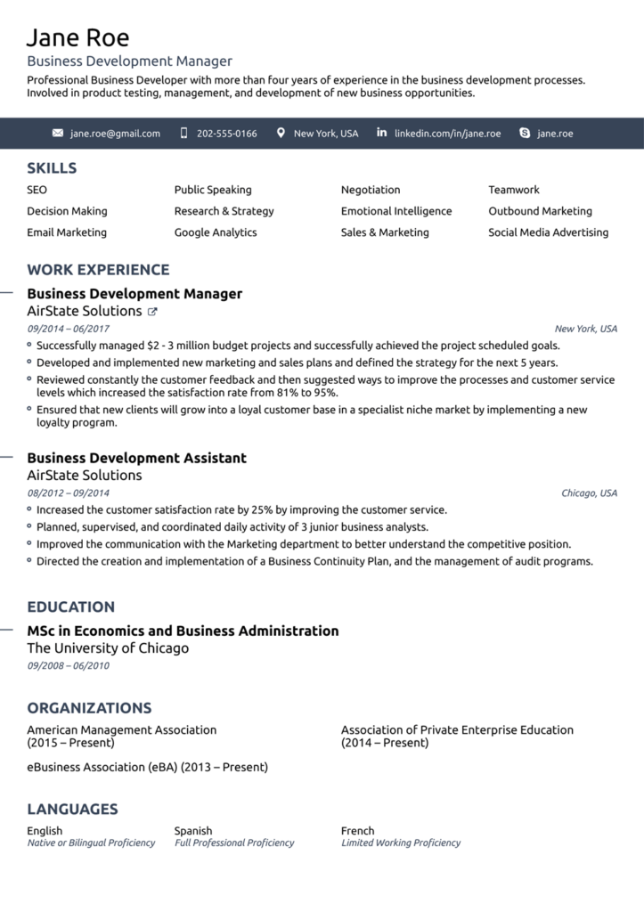Resume template novoresume 2 templates example templates example