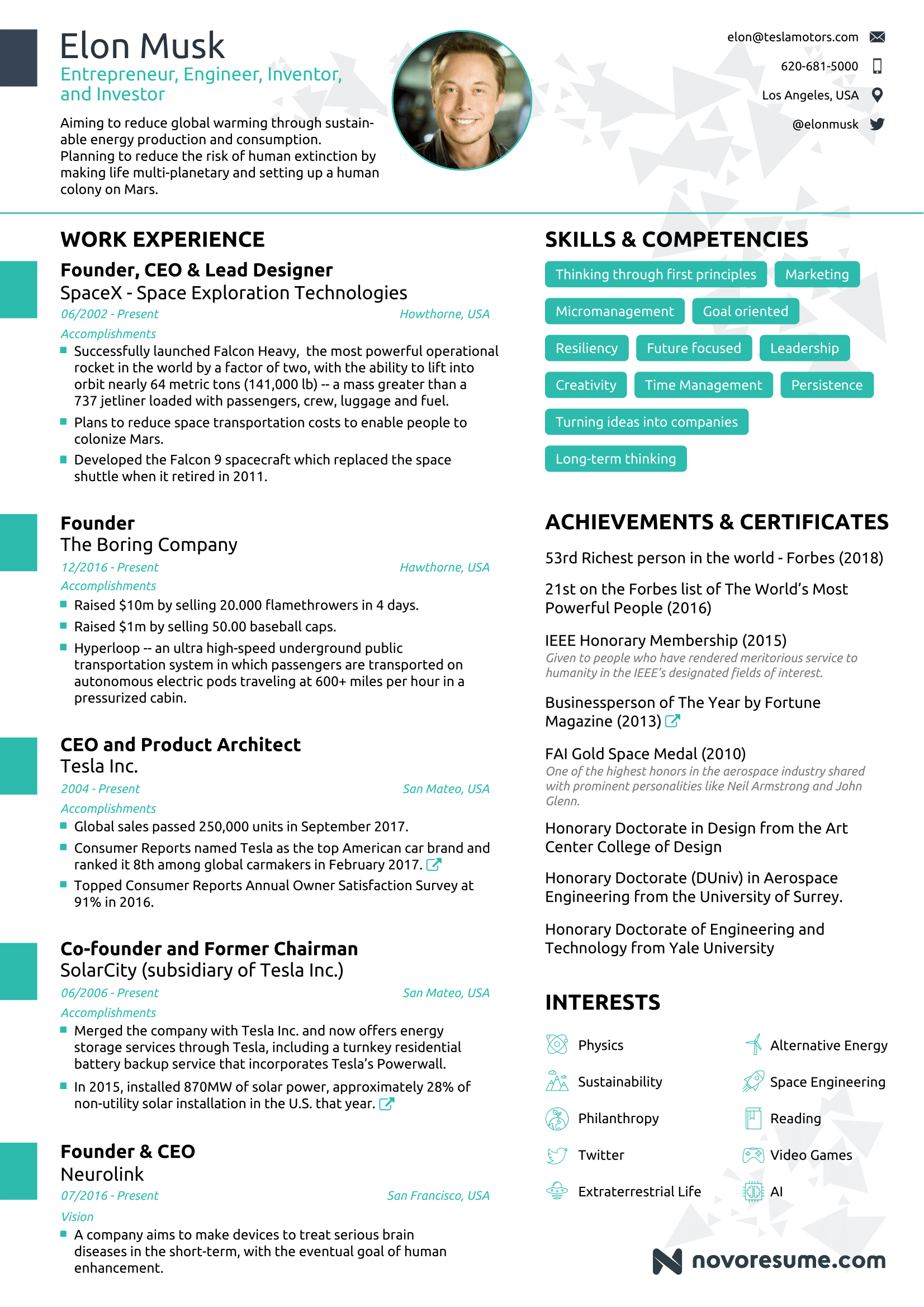 Resume Template Novoresume