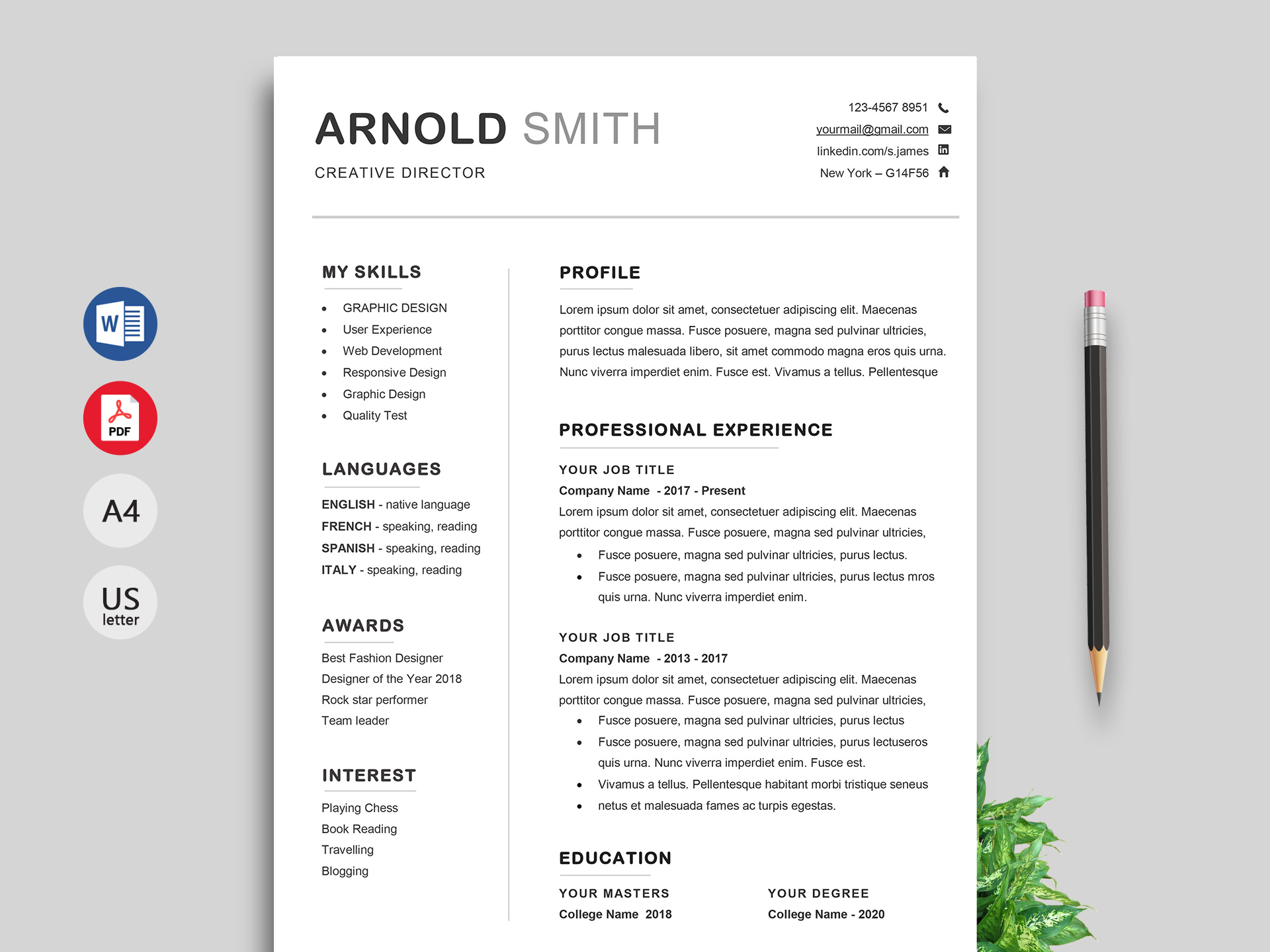 Resume Templates Microsoft Word Free