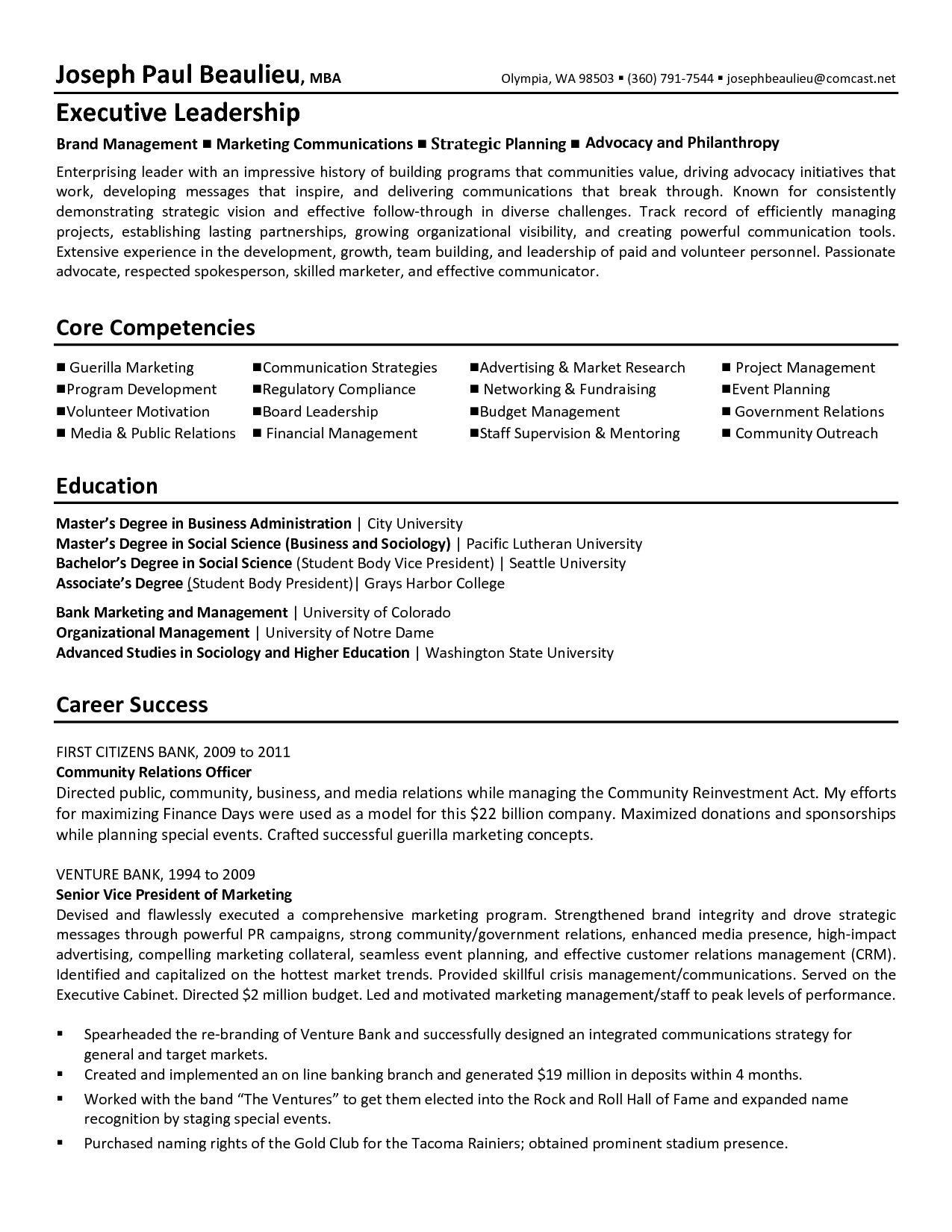 Resume Templates Notre Dame