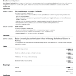 Resume Templates Nursing