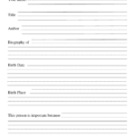 Biography Report Template 5th Grade