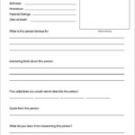 Biography Report Template 5th Grade