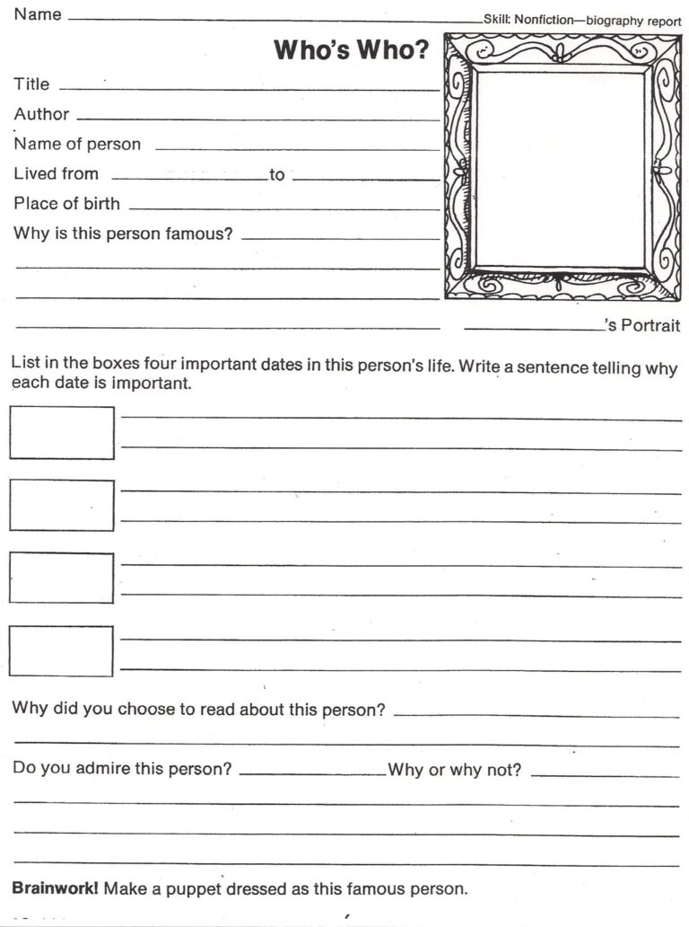 Biography Report Template 5th Grade (4) - TEMPLATES EXAMPLE | TEMPLATES ...