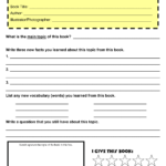 Book Report Template 5th Grade Nonfiction