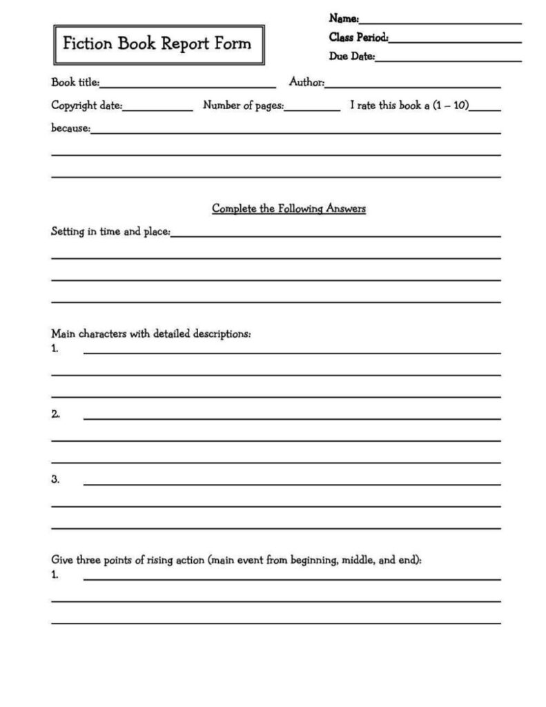Book Report Template 5th Grade Pdf 12 TEMPLATES EXAMPLE TEMPLATES 