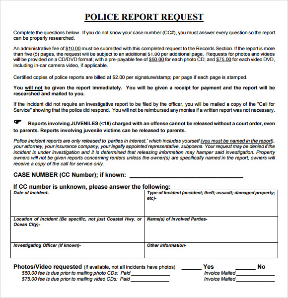 Report Request Template