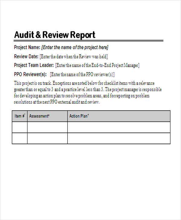 Report Review Template