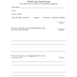 Book Report Template 3rd Grade Free