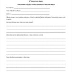 Book Report Template 4th Grade Pdf